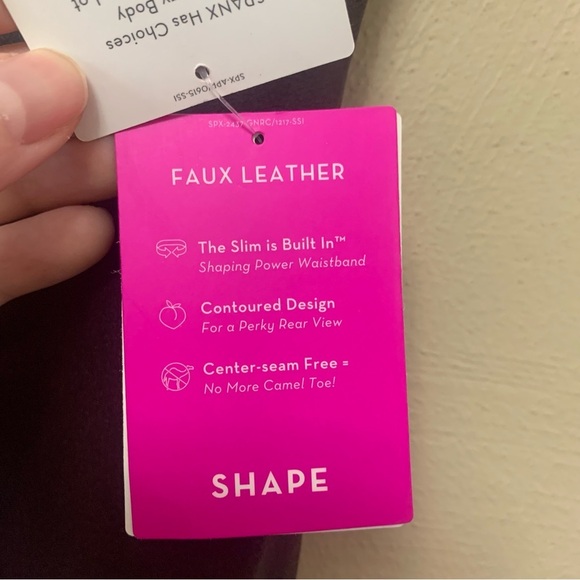 Spanx Faux Leather Leggings in Wine Size Small NWT New - Picture 8 of 16